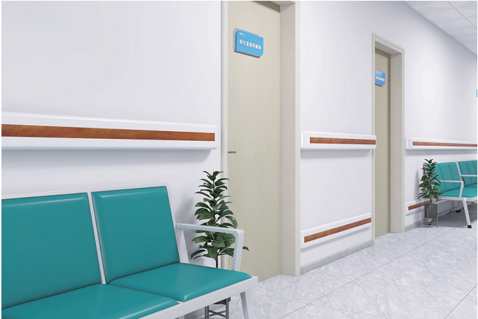 Healthcare Anti-Collision Anti-Bacterial Wall Guard with Aluminum Alloy & PVC 4.0M Length ZS Care HS-610 for Hospital Corridors