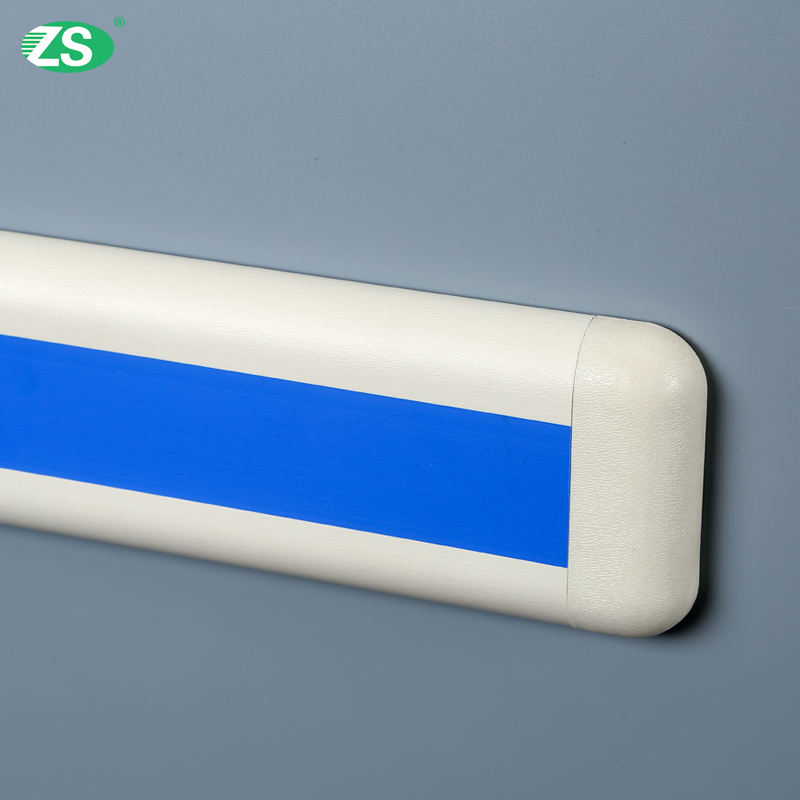 Healthcare Anti-Collision Anti-Bacterial Wall Guard with Aluminum Alloy & PVC 4.0M Length ZS Care HS-610 for Hospital Corridors